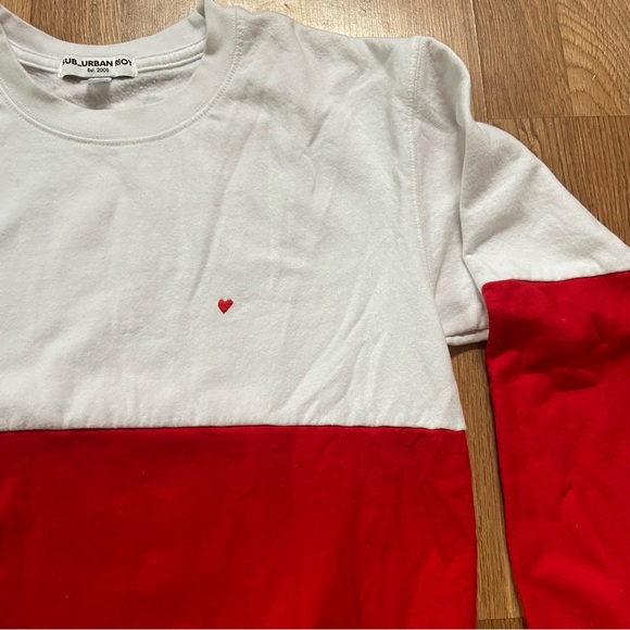 💕 Sub_Urban Riot Color Block Heart Sweatshirt ❤️🤍 - Picture 3 of 5